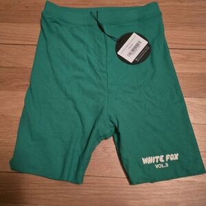 White Fox Vol 3 Green Ribbed Bike Shorts Sz XS NWT